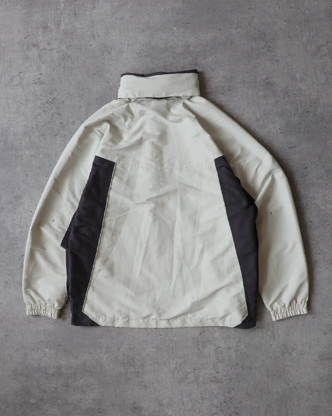 Vintage 1990s Two Panel Windbreaker - Cream/Dark Grey