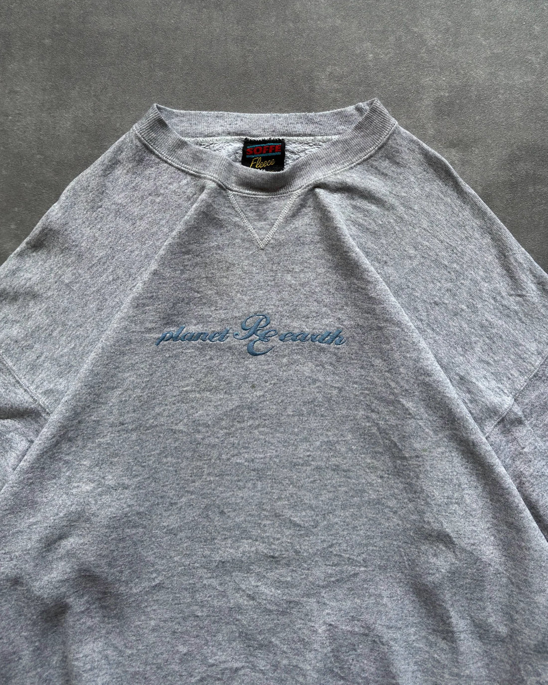 PLANET EARTH CREWNECK GREY - VINTAGE CREWNECK - VINTAGE SWEATSHIRT