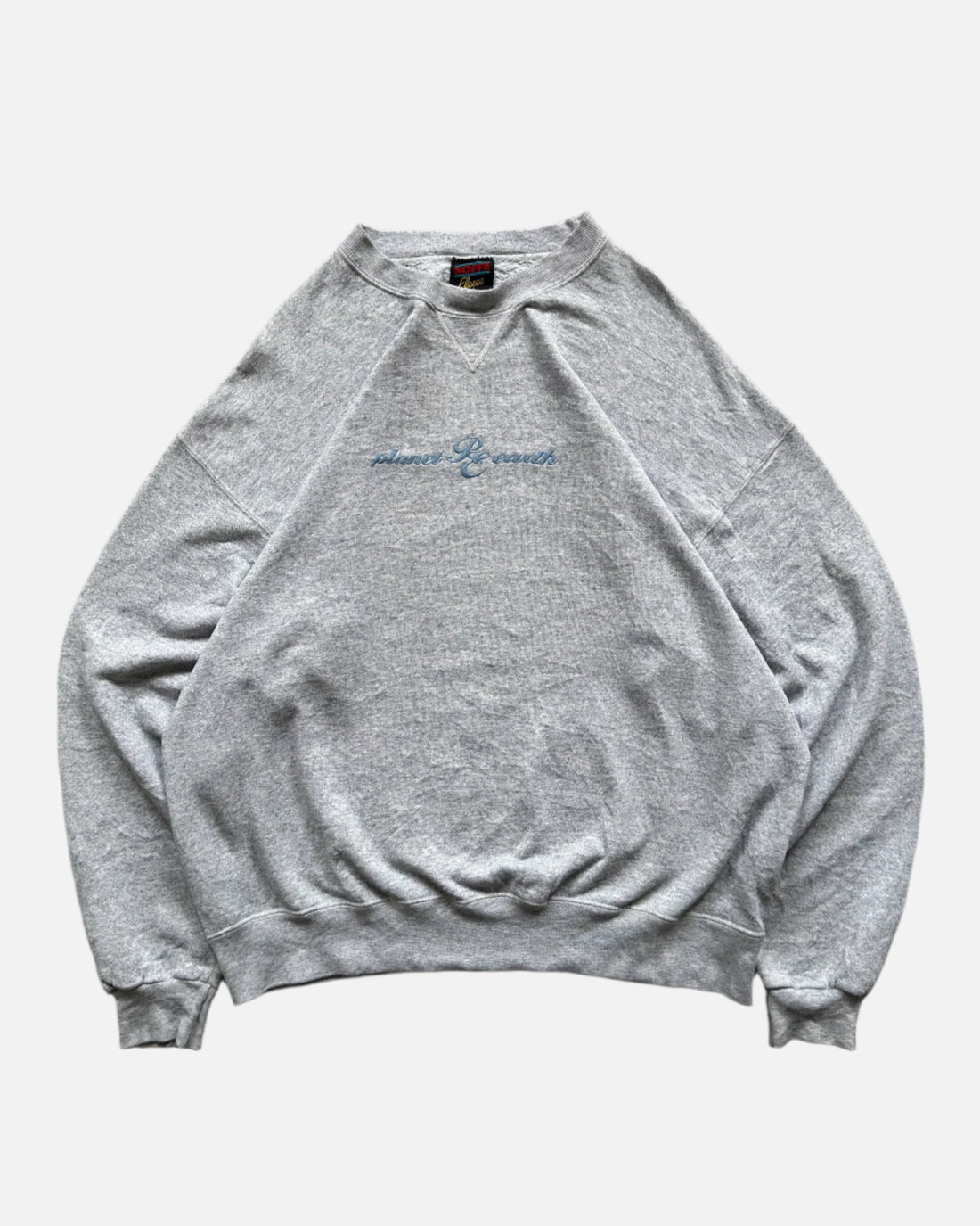 PLANET EARTH CREWNECK GREY - VINTAGE CREWNECK - VINTAGE SWEATSHIRT