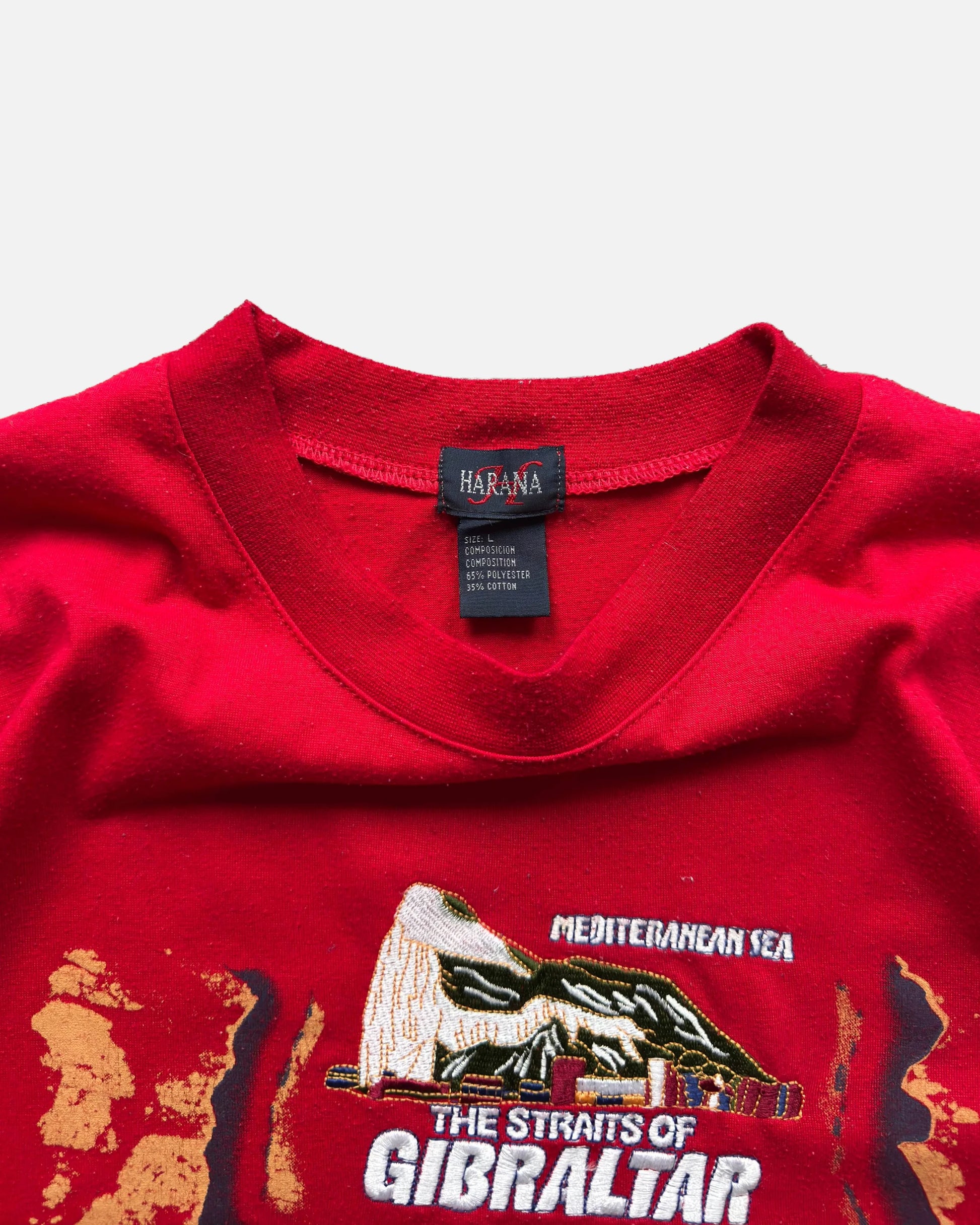 VINTAGE GIBRALTAR TEE - Red - Size Large - Boxy fit