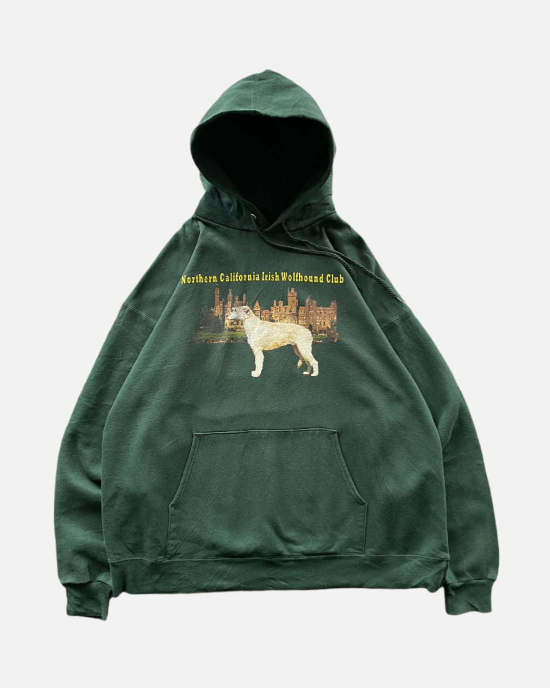 Vintage 1990s Hanes Hoodie from Northern California Irish Wolfhound Club in dark green